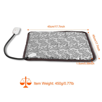 Waterproof Pet Heating Pad with a reinforced steel-wrapped cord and a soft, removable cover for thermal comfort.